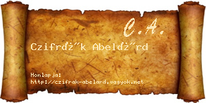 Czifrák Abelárd névjegykártya